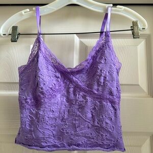 Purple lace crop top